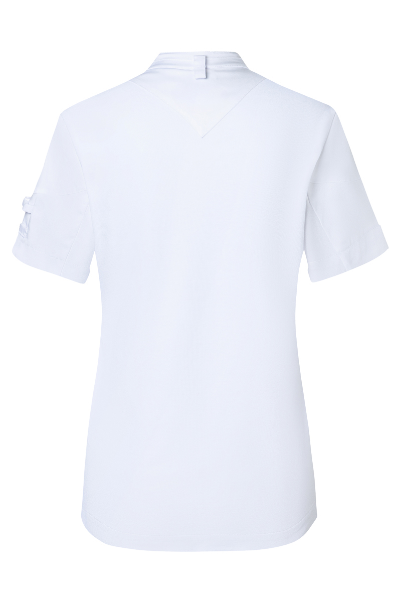 Polo-Shirt, Kurzarm, Weiß, Hemdkragen, Verschlusslos