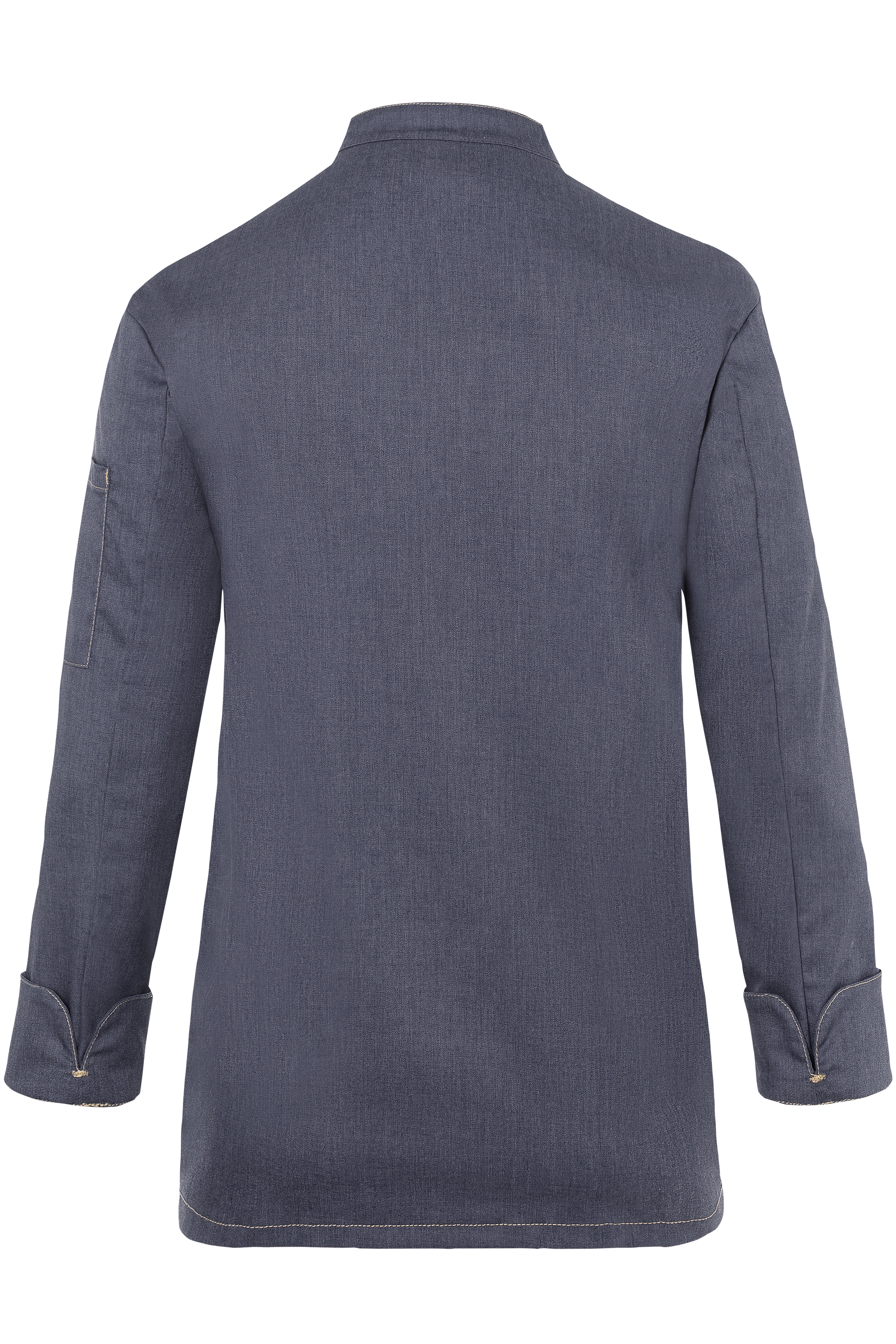 Langarm Damen-Kochjacke Jeans-Style, leicht tailliert