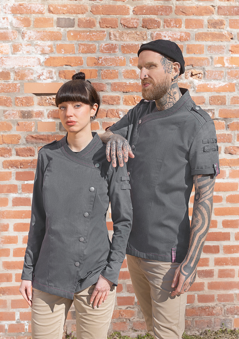 Langarm Damen-Kochjacke ROCK CHEF® Stage2 Denim-Style, leicht tailliert