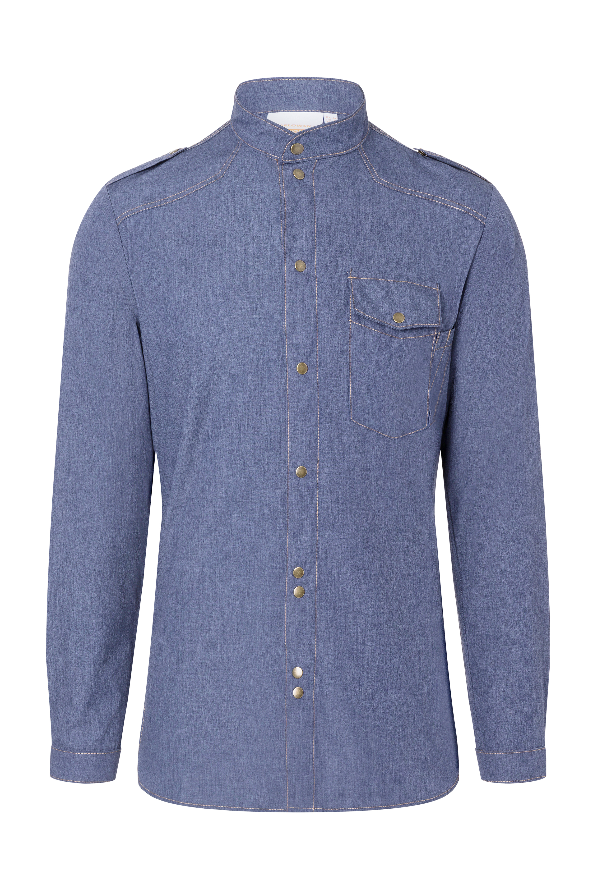 Langarm Herren-Kochhemd Jeans-Style, leicht tailliert