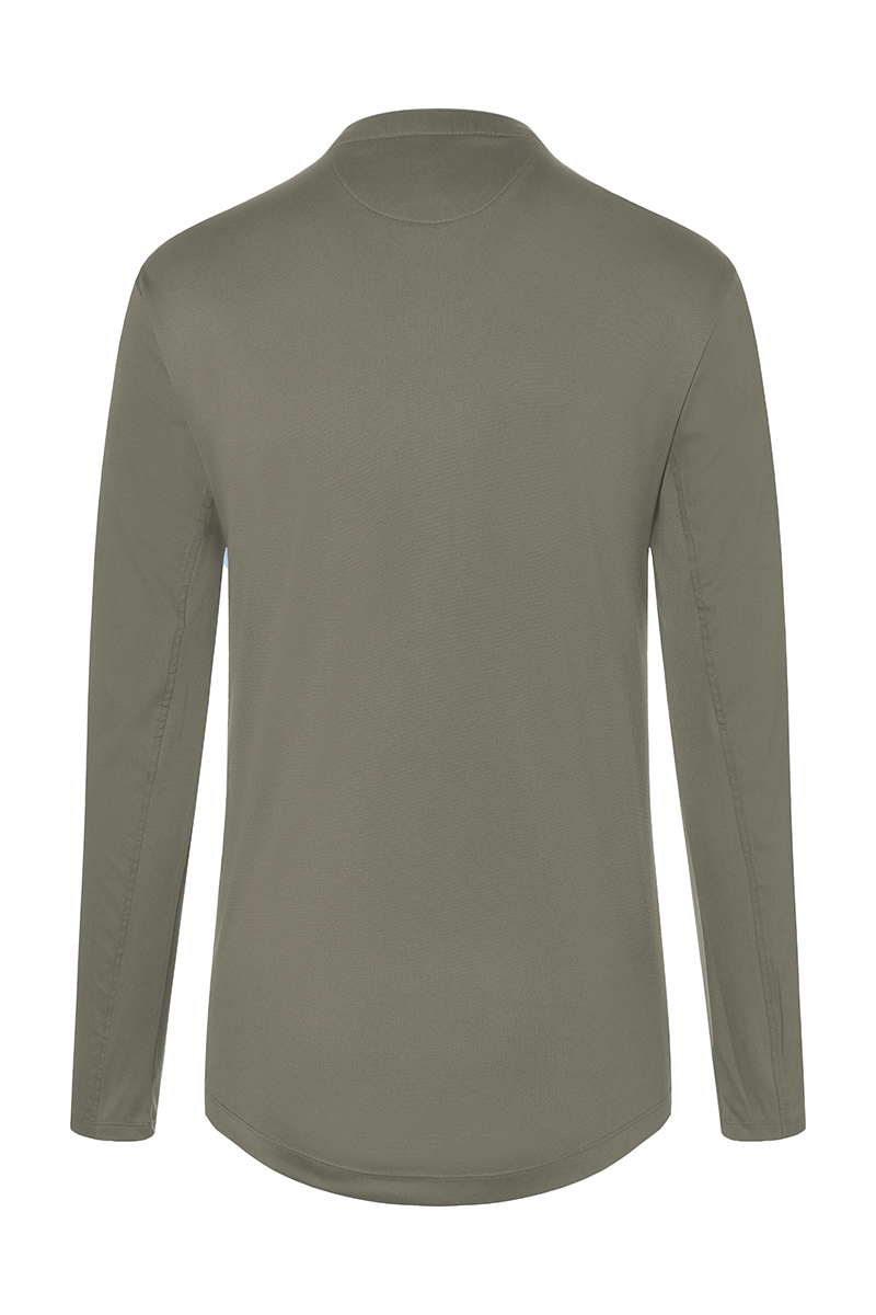 Langarm Damen-Arbeitsshirt Performance in salbei, Slim Fit