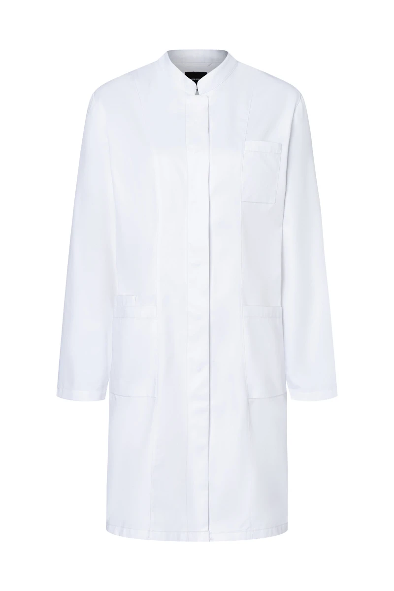 Damen Arzt- und Labormantel Modern-Shape mit Stehkragen und verdeckter Knopfleiste Damen Arzt- und Labormantel Modern-Shape mit Stehkragen und verdeckter Knopfleiste