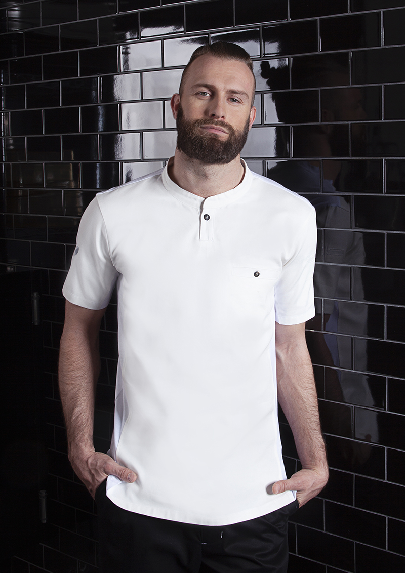 Kurzarm Herren-Arbeitsshirt Performance in weiß, Slim Fit