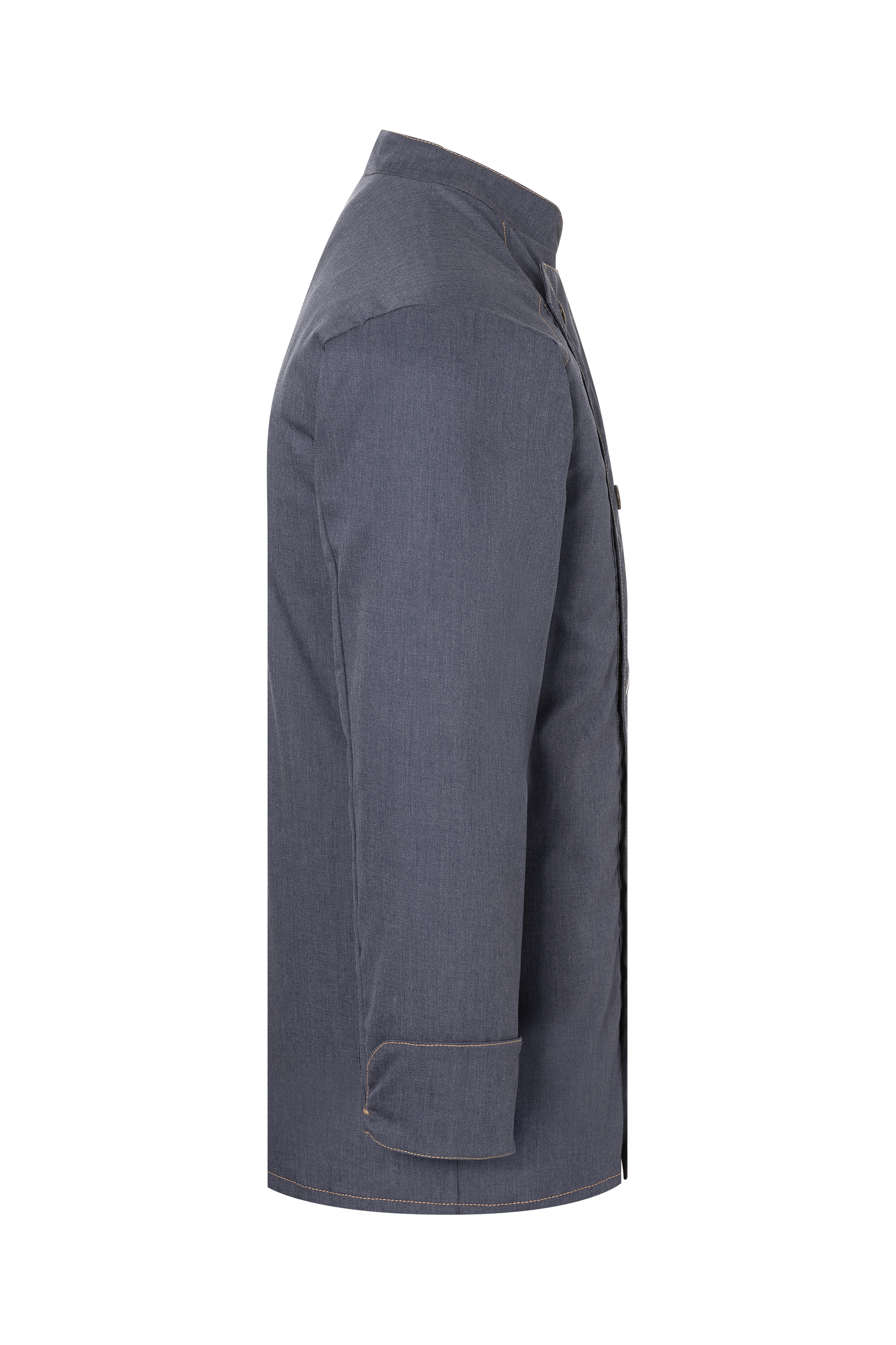Langarm Herren-Kochjacke Jeans-Style, leicht tailliert