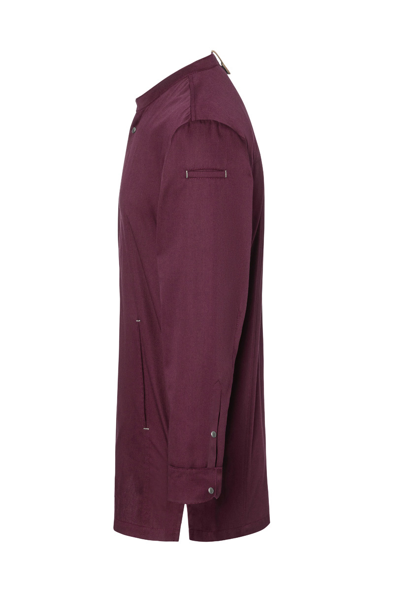 Langarm Herren-Kochjacke Green Generation in aubergine, leicht tailliert