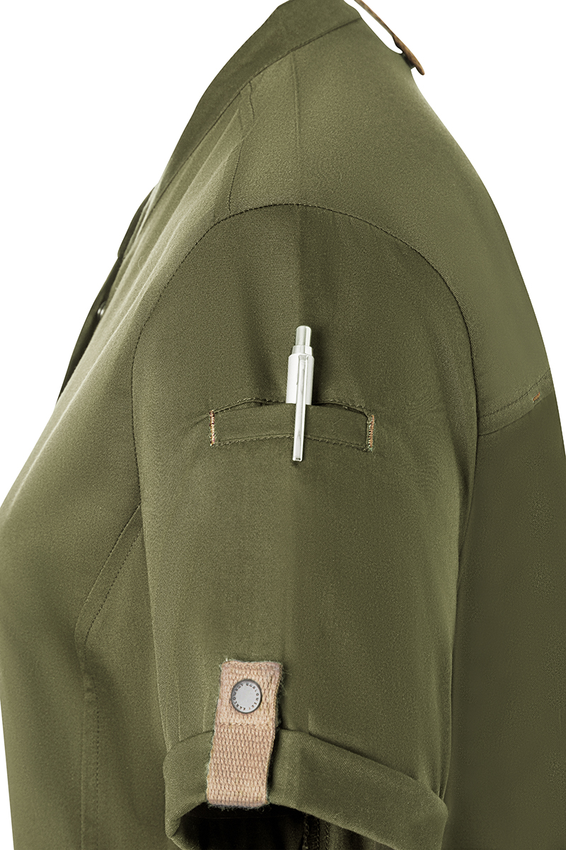 Short-Sleeve Ladies' Chef Jacket Green-Generation, from Sustainable Material