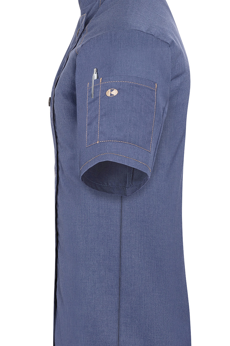 Short-Sleeve Ladies' Chef Jacket Jeans-Style