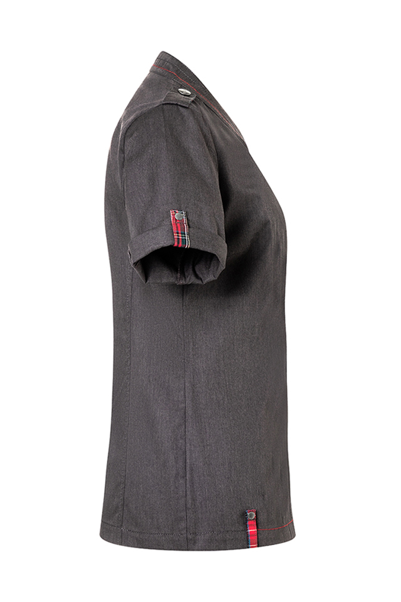 Kurzarm Damen-Kochjacke ROCK CHEF® Stage2 Denim-Style, leicht tailliert