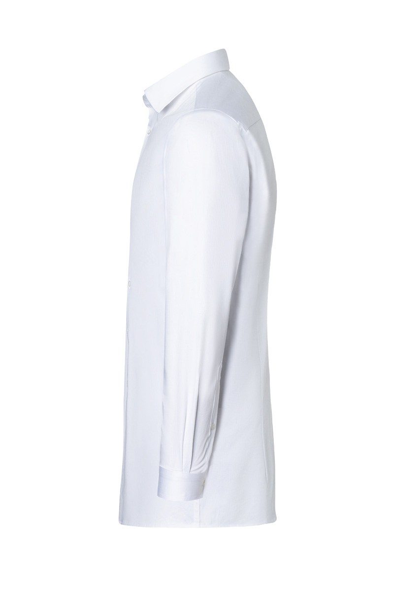 Men's Long-Sleeve Service Shirt Active-Stretch in white, Slim Fit
