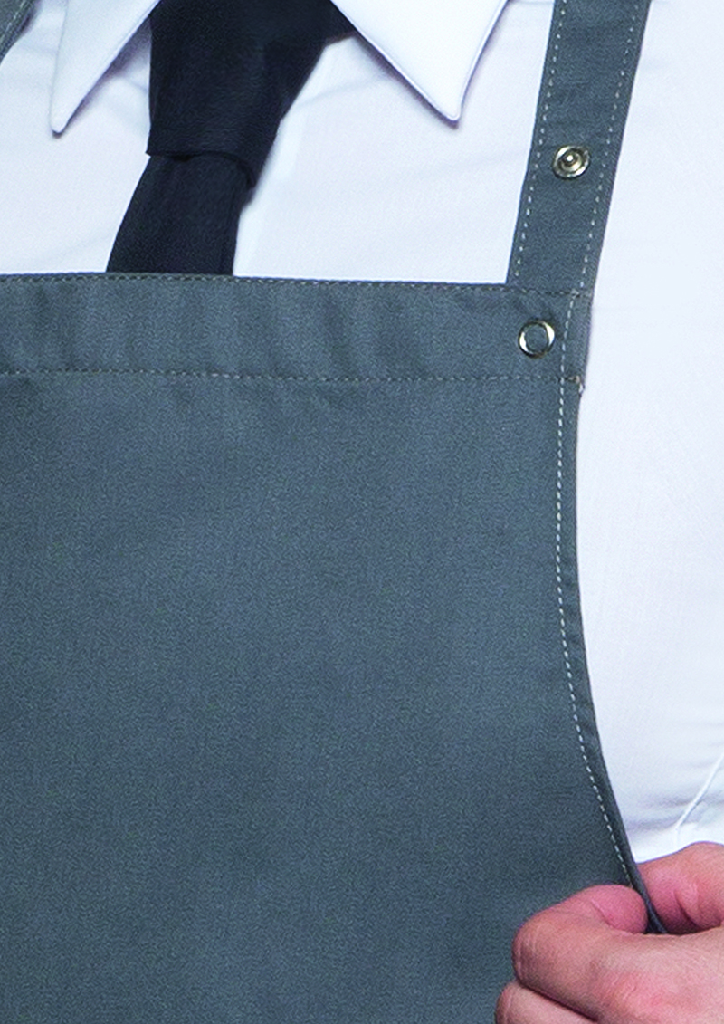 Bib Apron Teneriffa with in anthracite, Press Studs, 75 x 95 cm