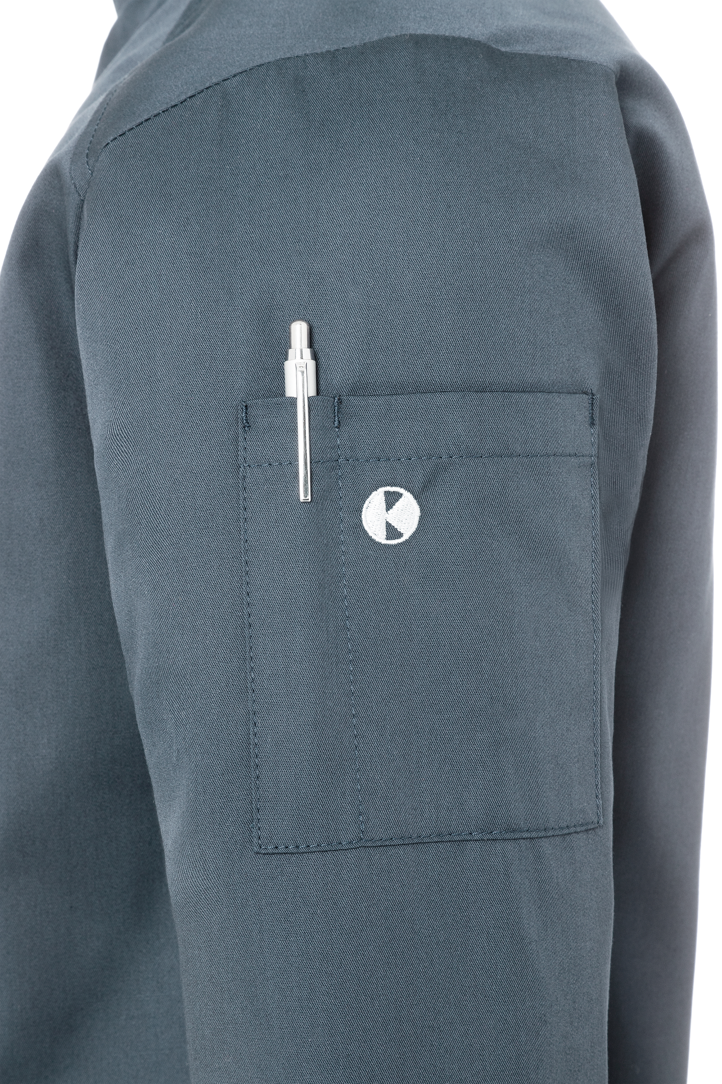 Men's Long-Sleeve Chef Jacket Noah in anthracite, slightly fitted
