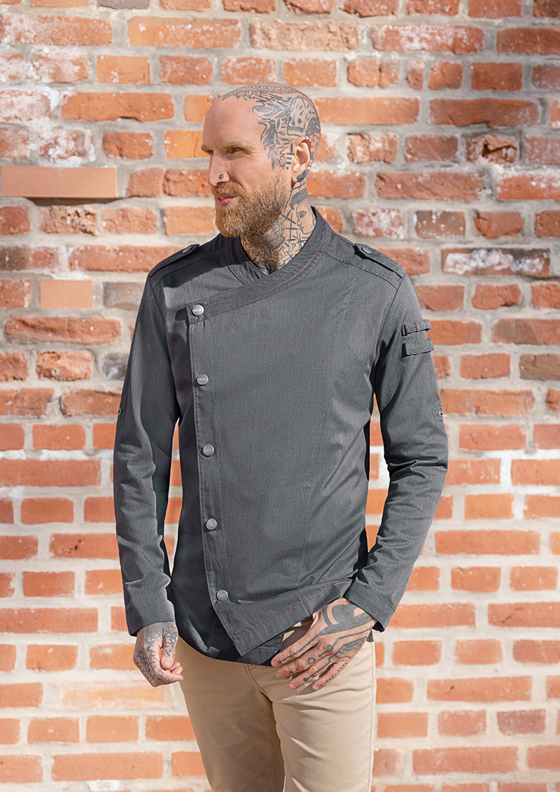 Langarm Herrenkochjacke Denim-Style ROCK CHEF®-Stage2