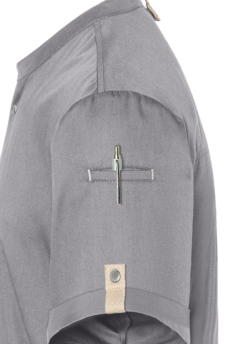 Kurzarm Herren-Kochjacke Green Generation, leicht tailliert