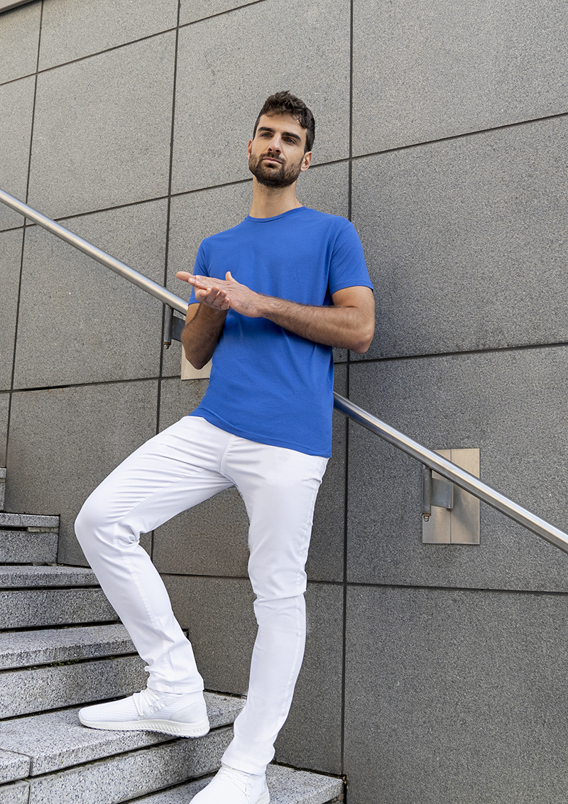 Herren T-Shirt Casual-Flair in königsblau, Regular Fit