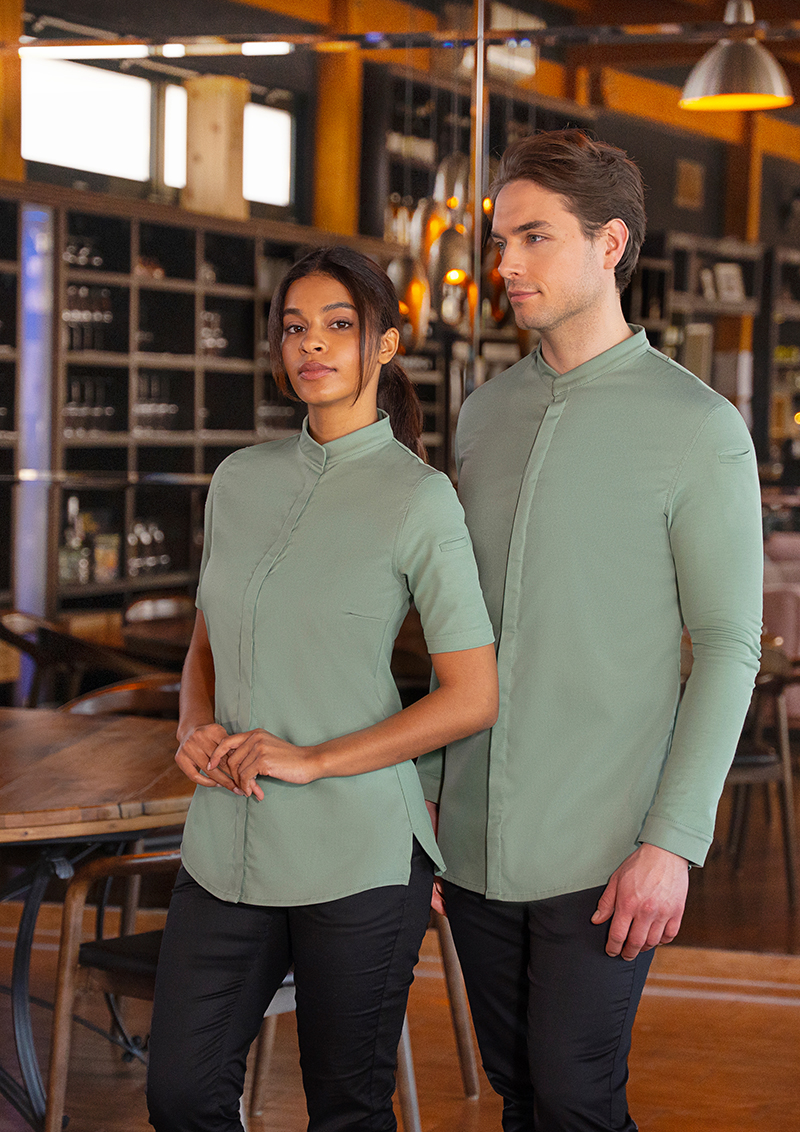 Polo-Shirt, Kurzärmelig, Unisex, Mintgrün, Stoffshirt