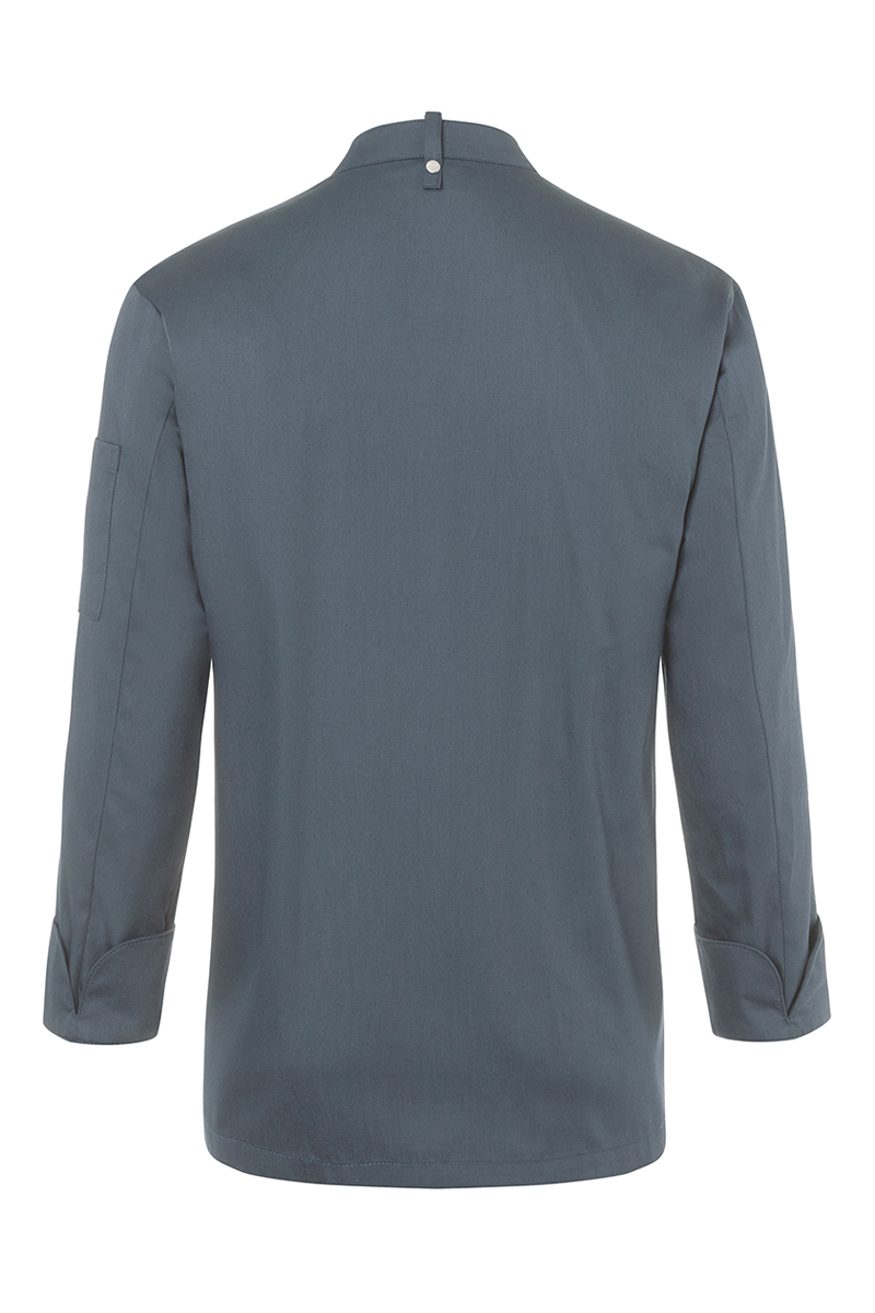 Men's Long-Sleeve Chef Jacket Noah in anthracite, slightly fitted
