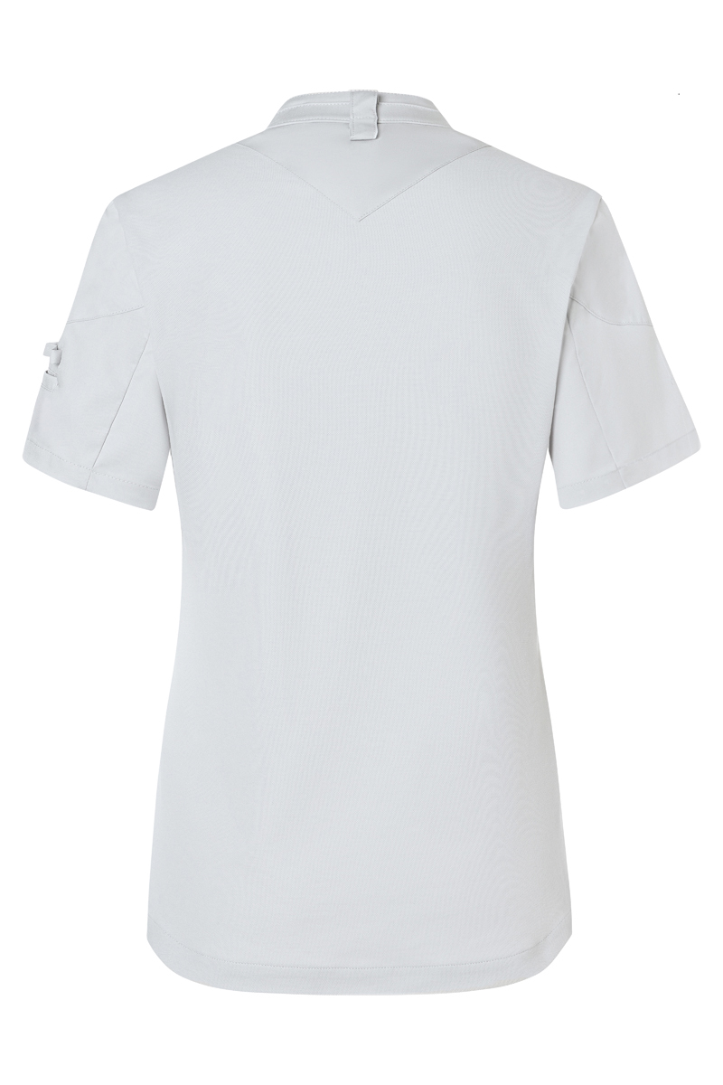 Kurzarmshirt, Hemd-ähnlich, Weiße Farbe, V-Ausschnitt-Rücken, Kragenoptik, Polohemd, Kurzarm, Weiß, Kragenverschluss, Kragenrücken-Detail, Kurzarm, Rundhals, V-Rücken, Leinenoptik, helles