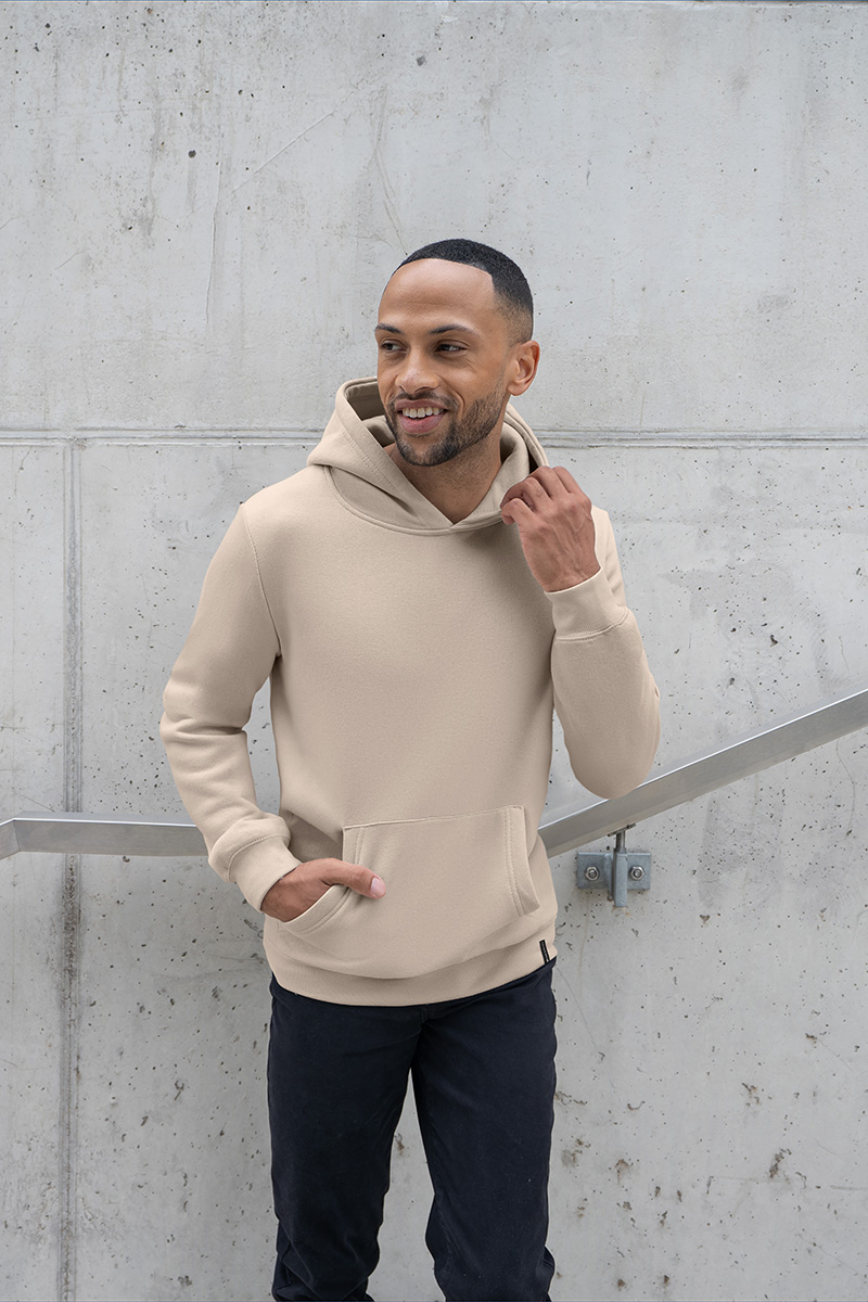 Hoodie, Beige, Kangaroo Pocket, Langarm, Kapuze, Hoodie, Beige, Pullover, Kangaroo-Tasche, Baumwolle? (Material)