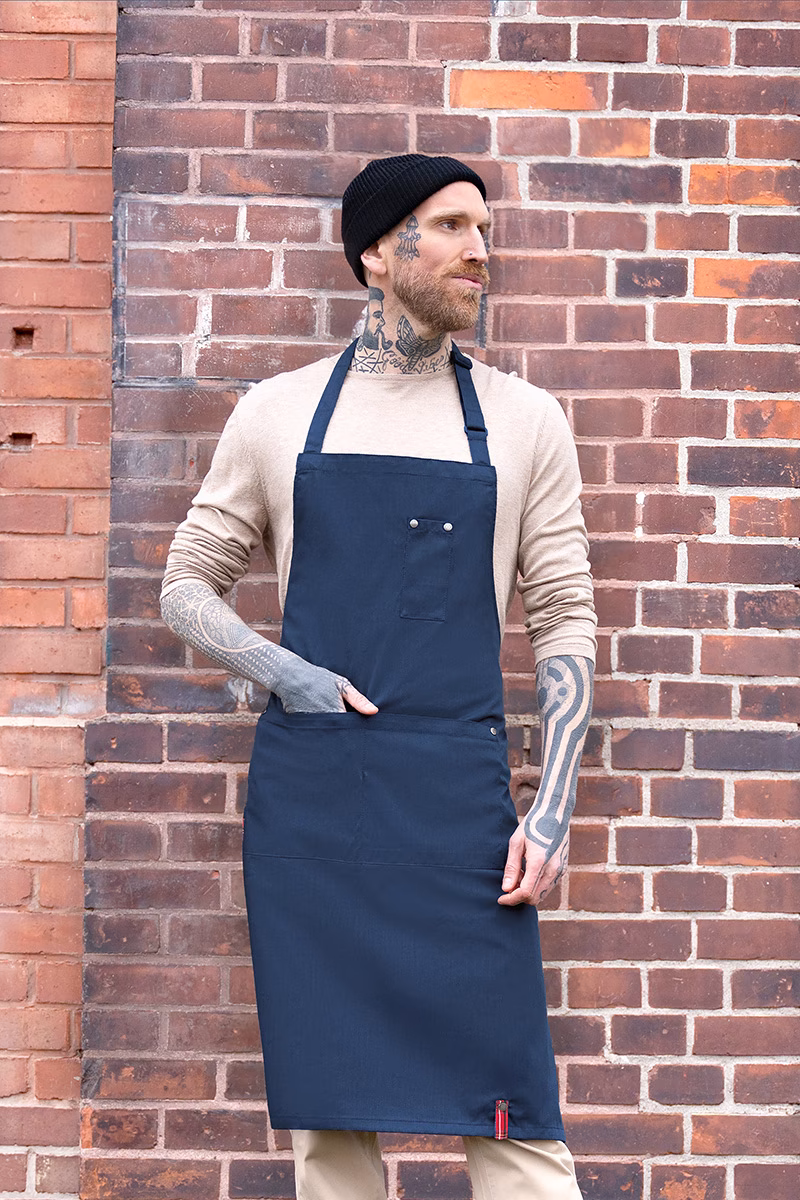Erwachsener, Männlich, Mann, Person, Tätowierung, Erwachsener, Männlich, Mann, Person, Tätowierung, schürze, marineblau, neutralbeige, küche, arbeitsschutz