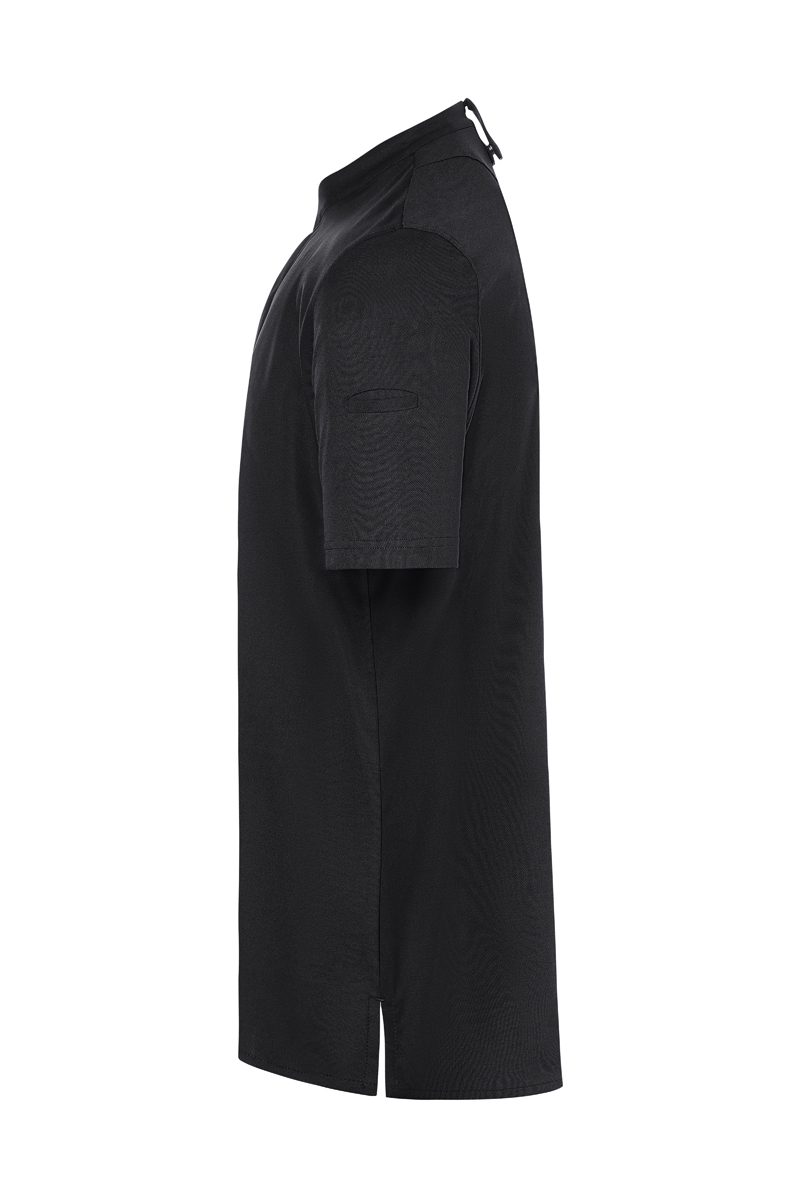 DIAMOND CUT® Kurzarm Herren-Kochjacke Avantgarde – schwarz (Seite links)