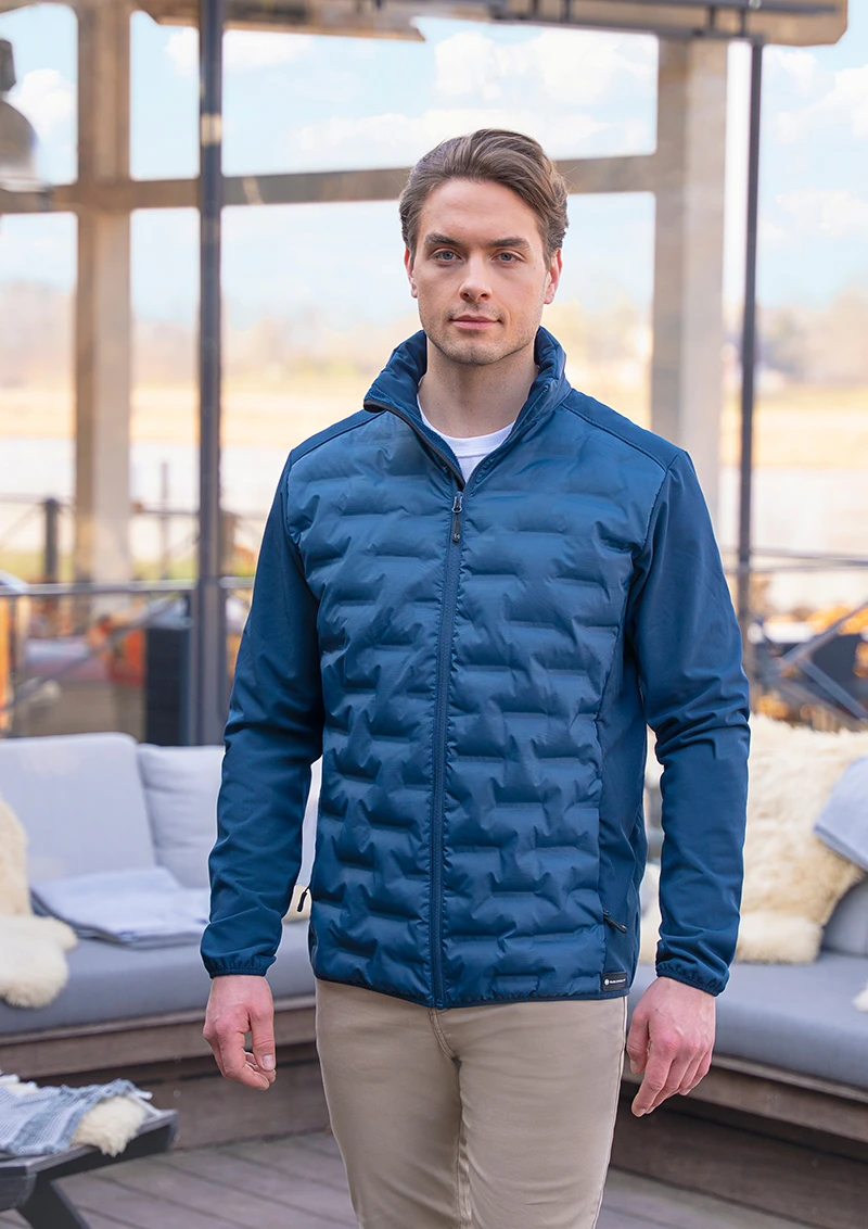 Herren Hybrid-Jacke Outdoor-Pro, aus nachhaltigem Material, 78% GRS Certified Recycled Polyester / 19% Polyester / 3% Elastane