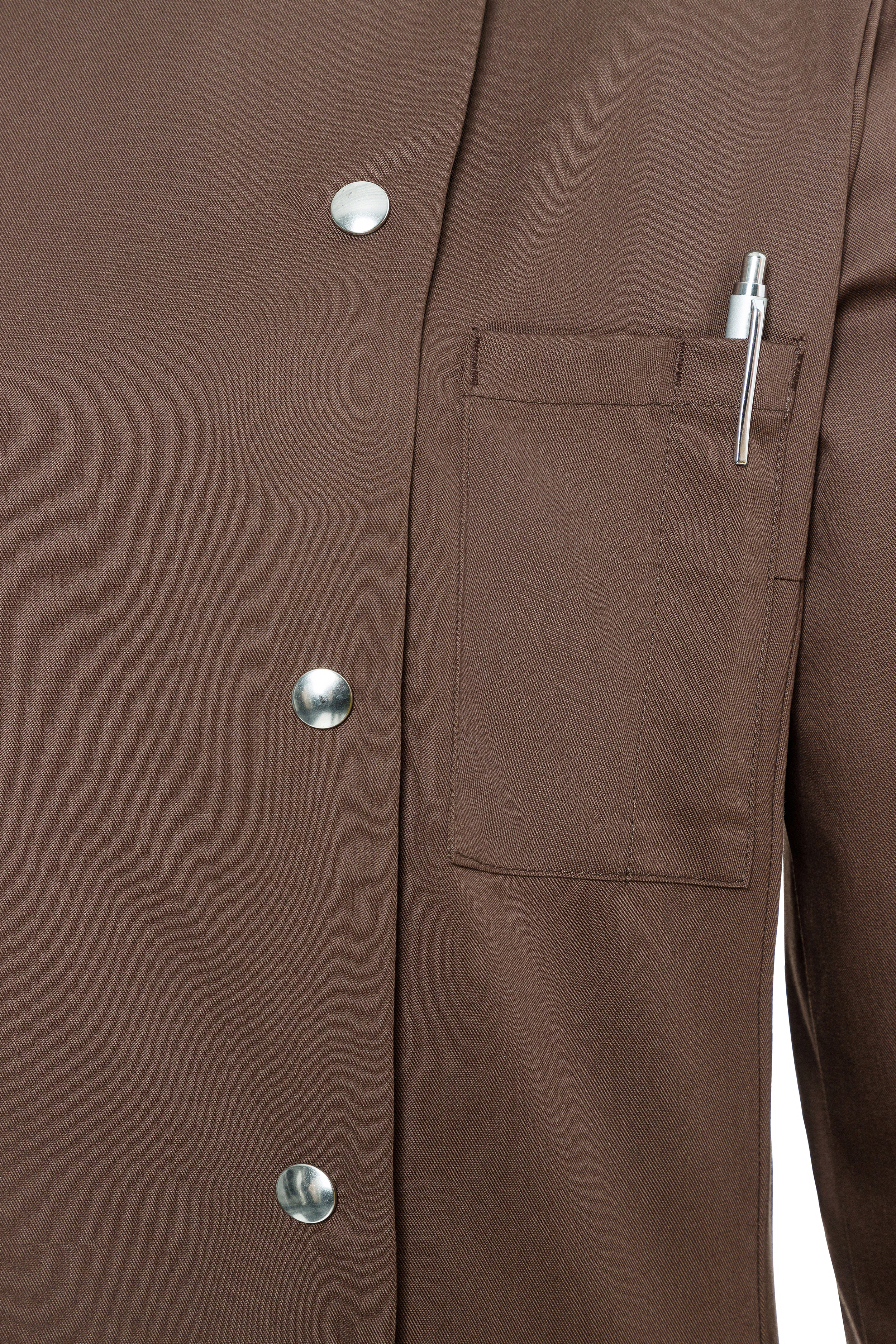 Women's Long-Sleeve Chef Jacket Larissa in light brown, slightly fitted