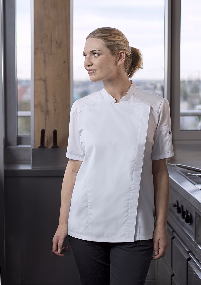 Kurzarm Damenkochjacke Modern-Look
