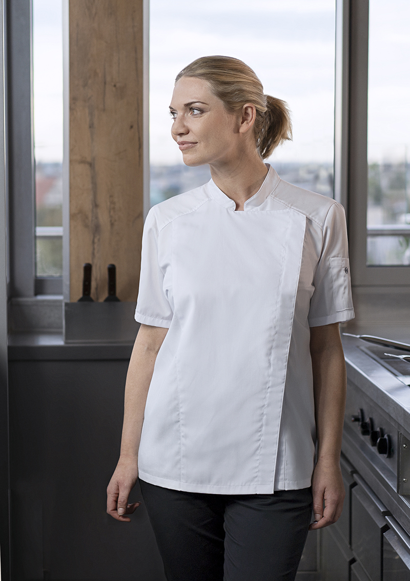 Short-Sleeve Ladies' Chef Jacket Modern-Look