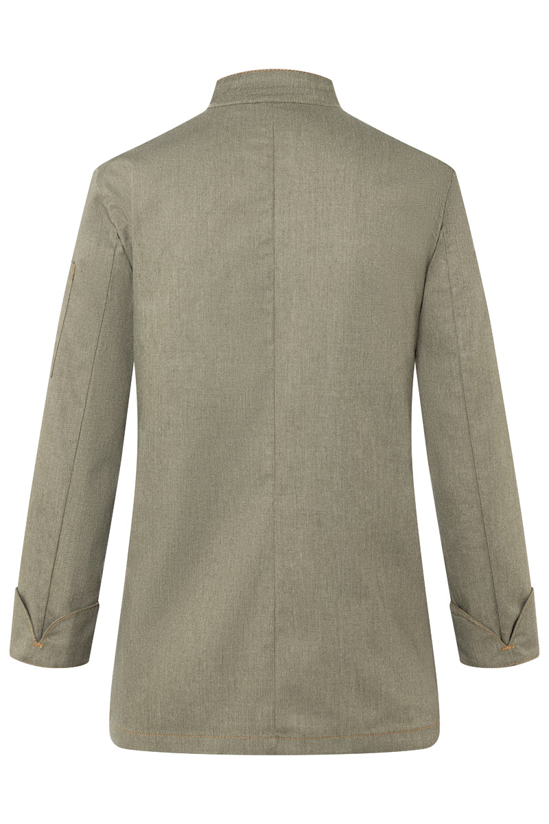 Langarm Damen-Kochjacke Jeans-Style, leicht tailliert