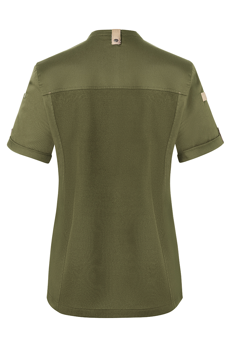 Short-Sleeve Ladies' Chef Jacket Green-Generation, from Sustainable Material