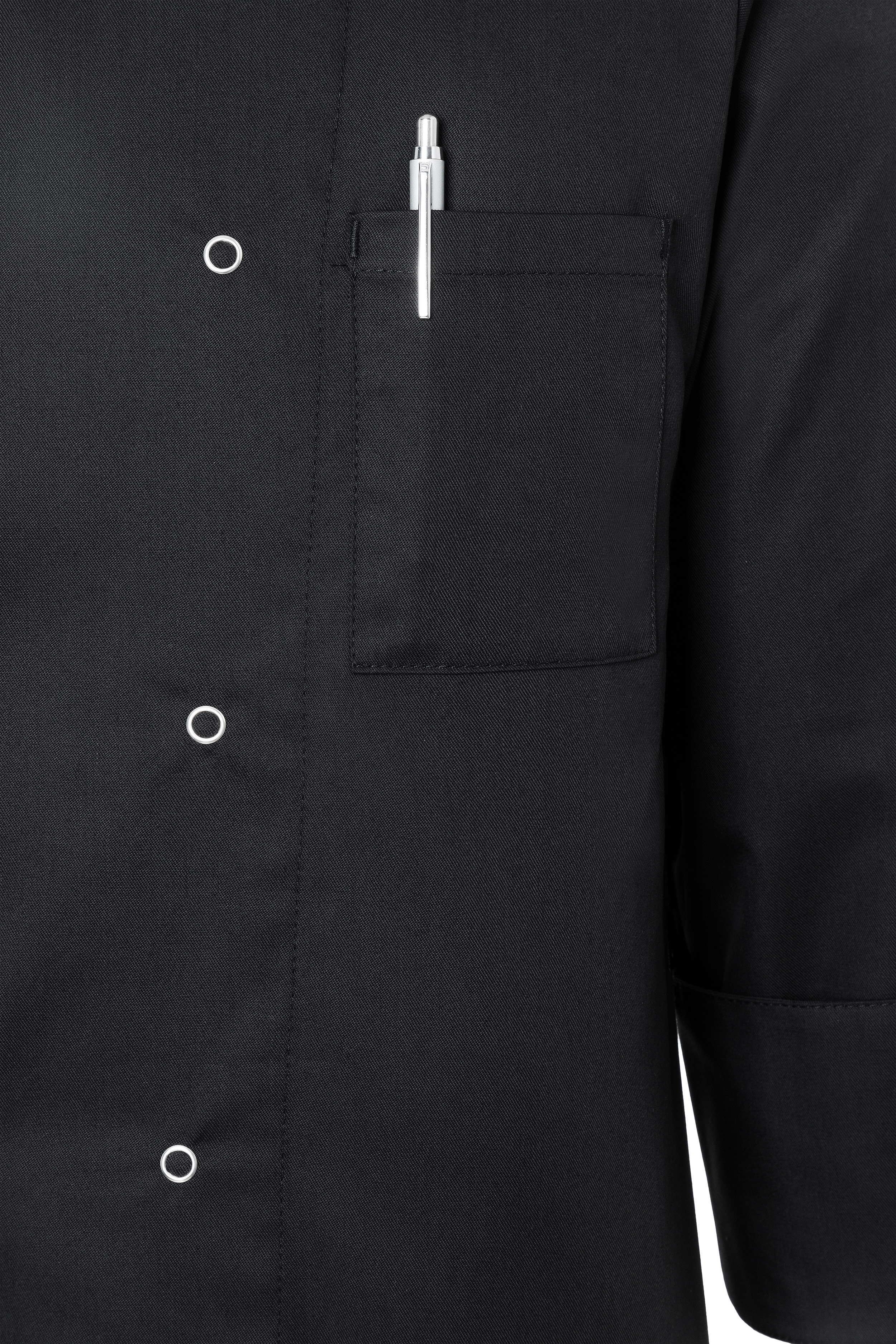Langarm Kochjacke Basic, Polymix, Druckknöpfe