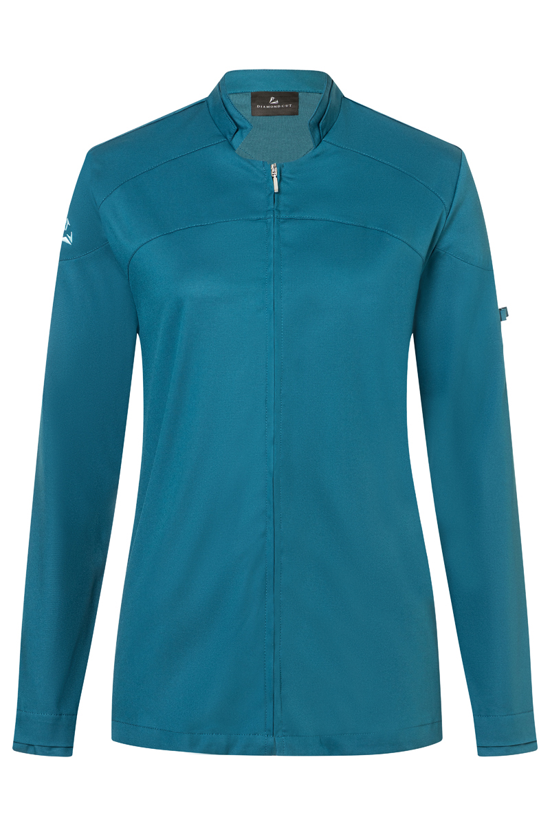 jacke, tunika, reissverschluss, langarm, teal blau, Fahnenjacke, Reißverschluss, Kollektion Diamond Cut, Langarm, Teal Blau, jacke, reissverschluss, langarm, unifarben, turquoise, Jacke, Teal, Reißverschluss, Longsleeve, leichte-Jacke