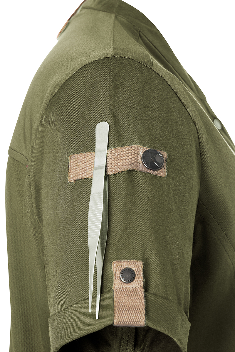 Short-Sleeve Ladies' Chef Jacket Green-Generation, from Sustainable Material
