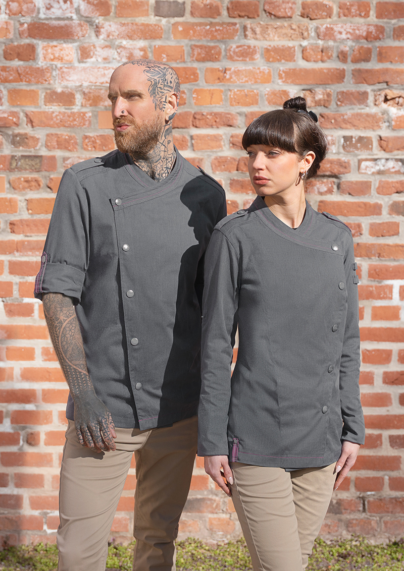 Long-sleeved Men´s Chef Jacket Denim-Style ROCK CHEF®-Stage2