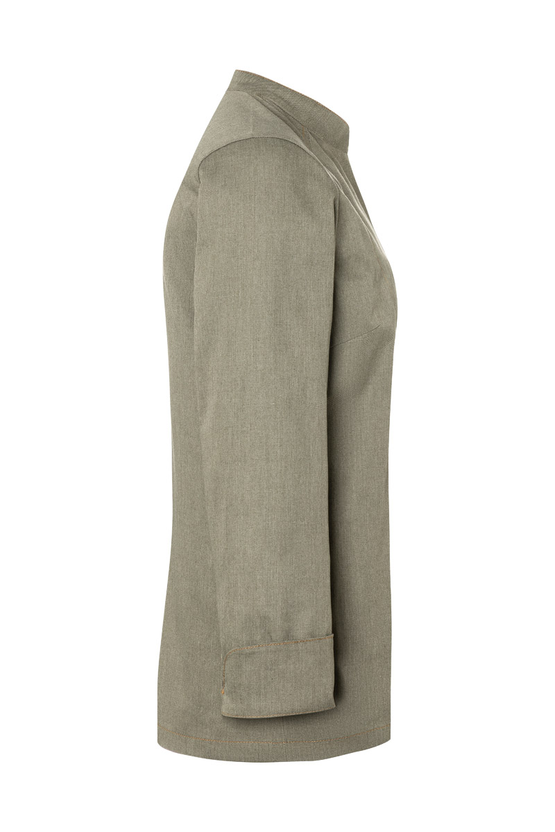 Langarm Damen-Kochjacke Jeans-Style, leicht tailliert