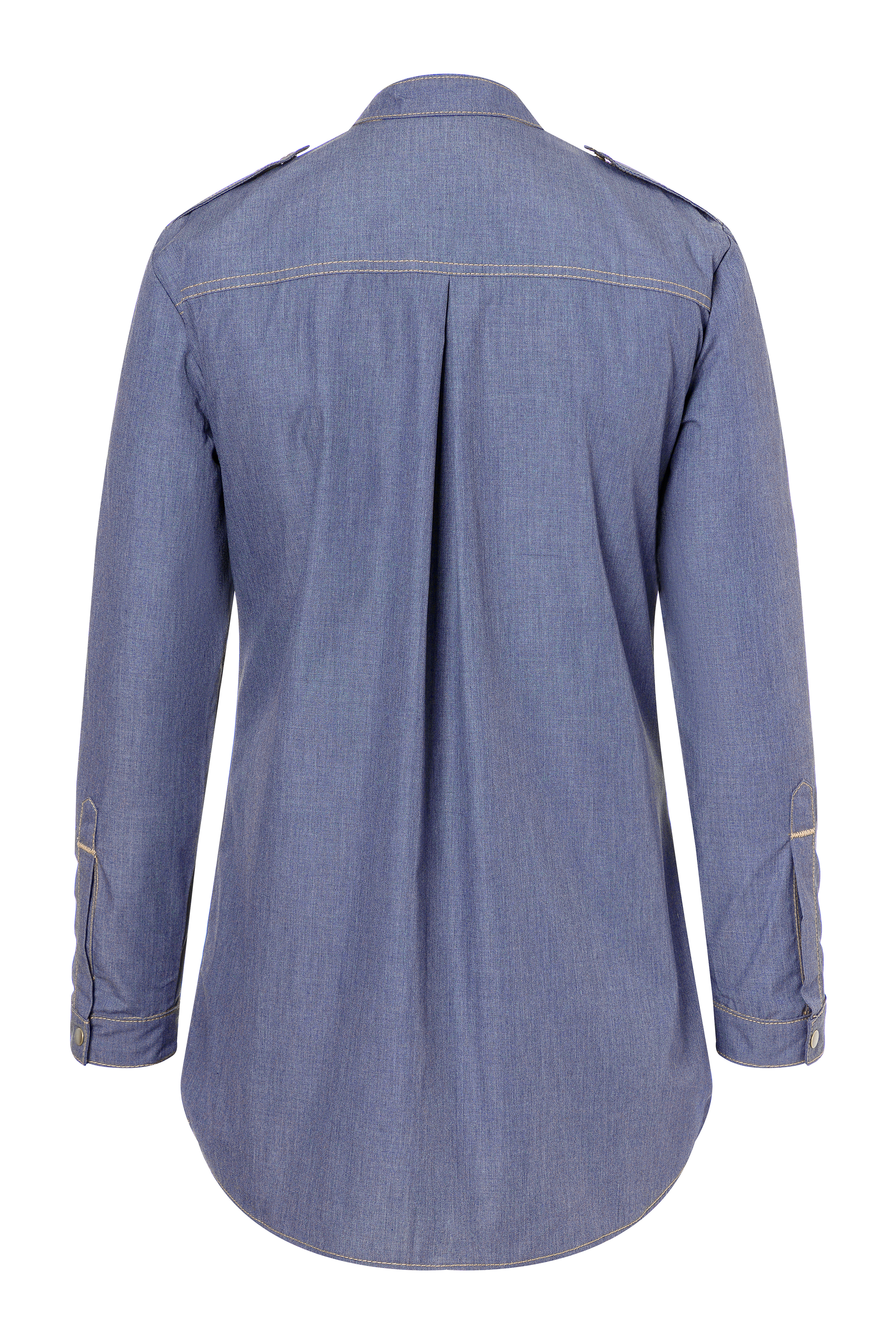 Women's Long-Sleeve Chef Shirt Jeans-Style Slim Fit