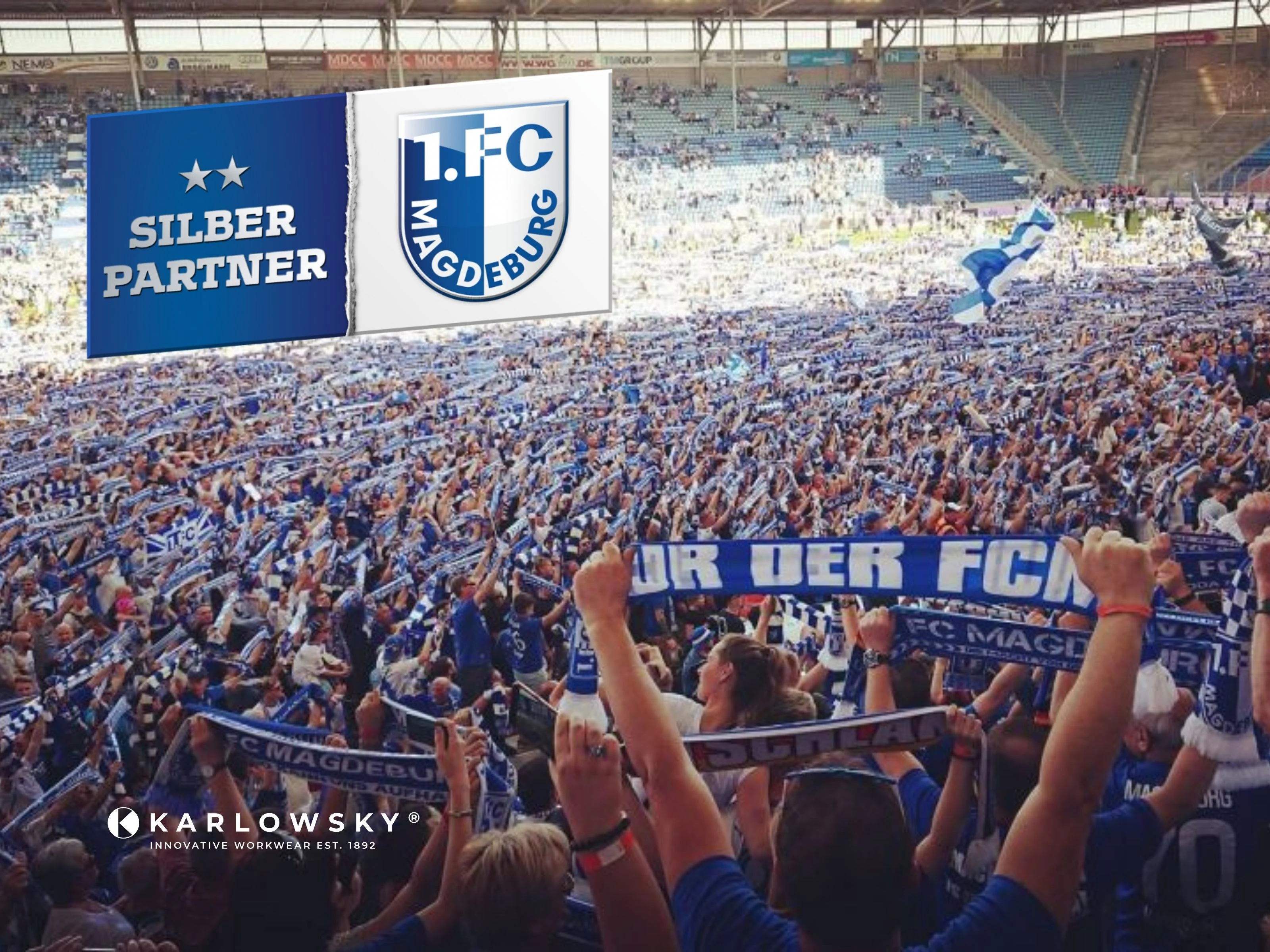 1. FC Magdeburg Aufstieg - Silberpartner Leute, Person, Menschenmenge, Fußball, Fußballstadion