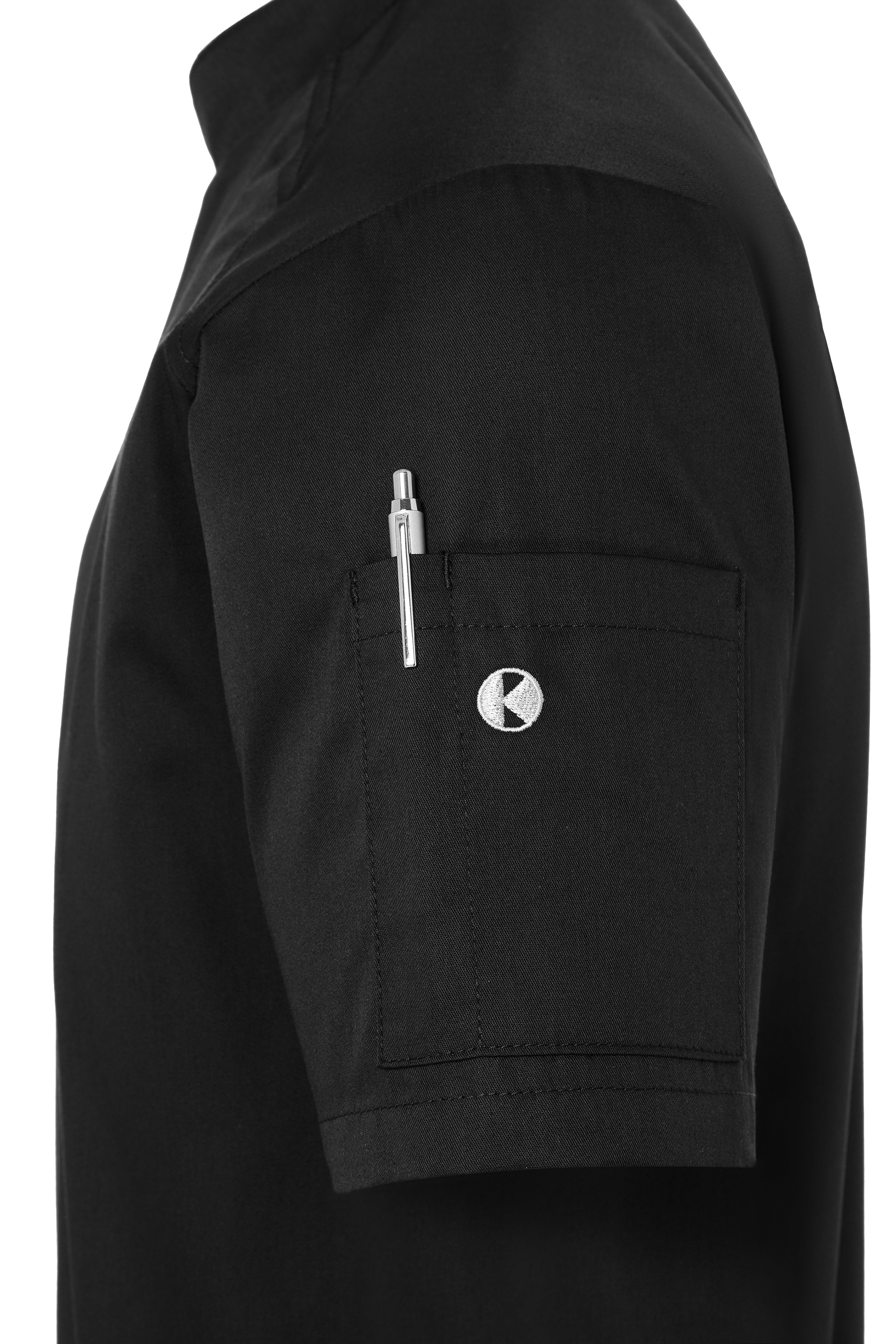 Kurzarm Herren-Kochjacke Modern-Look, leicht tailliert
