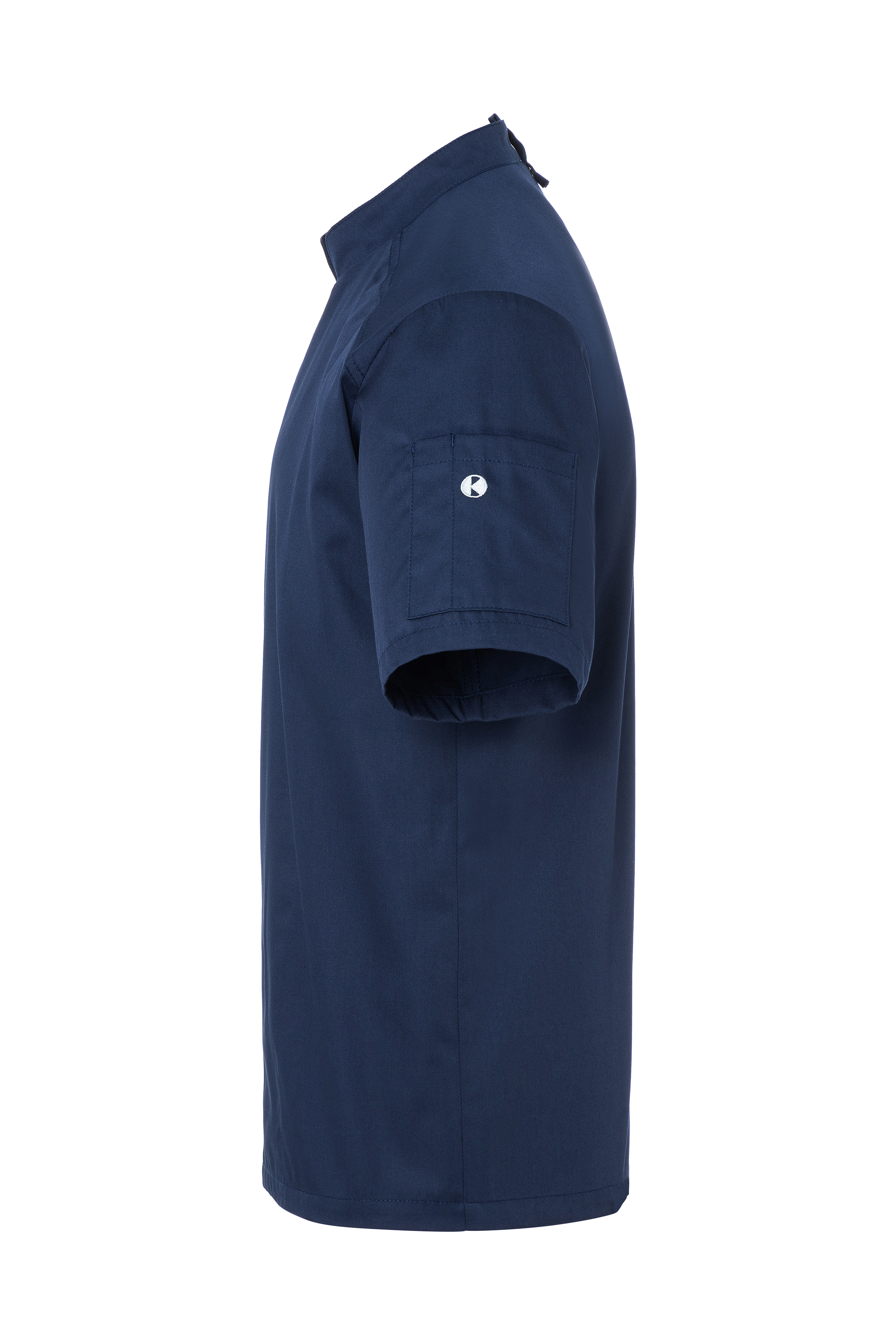 Kurzarm Herren-Kochjacke Modern-Look in marine, leicht tailliert