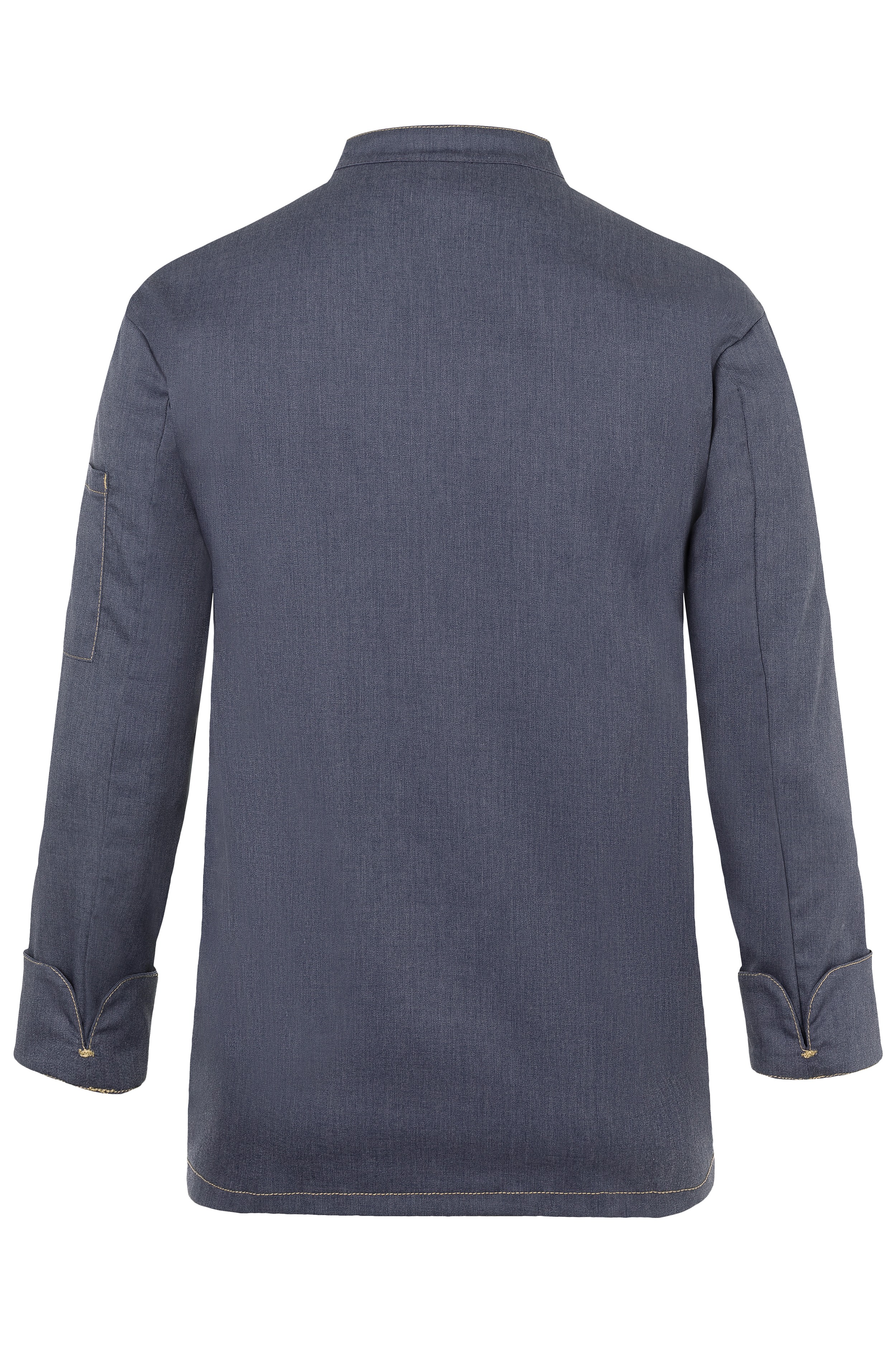Langarm Herren-Kochjacke Jeans-Style, leicht tailliert