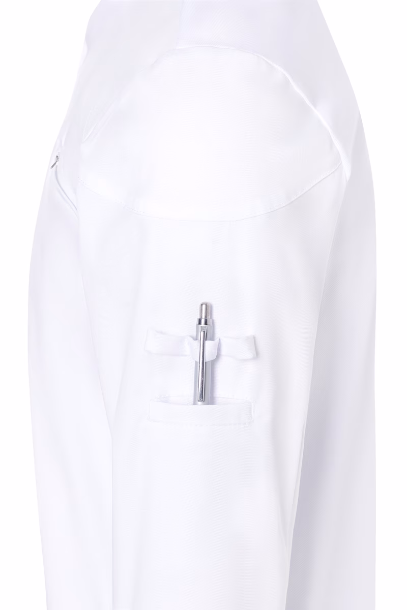 weiß, Laborkittel, Tasche, Stifthalter, Ärmel