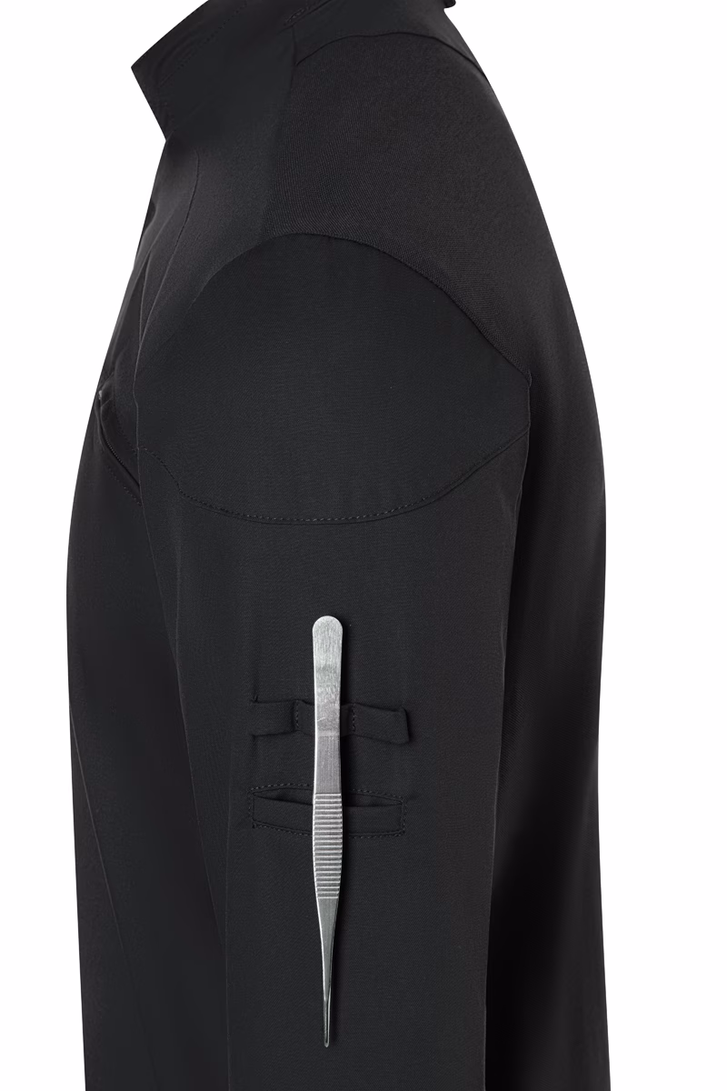 schwarz, jacke, arm, taschenabar, reissverschlusslos, jacke, armtasche, metallstift, schwarz, softshell