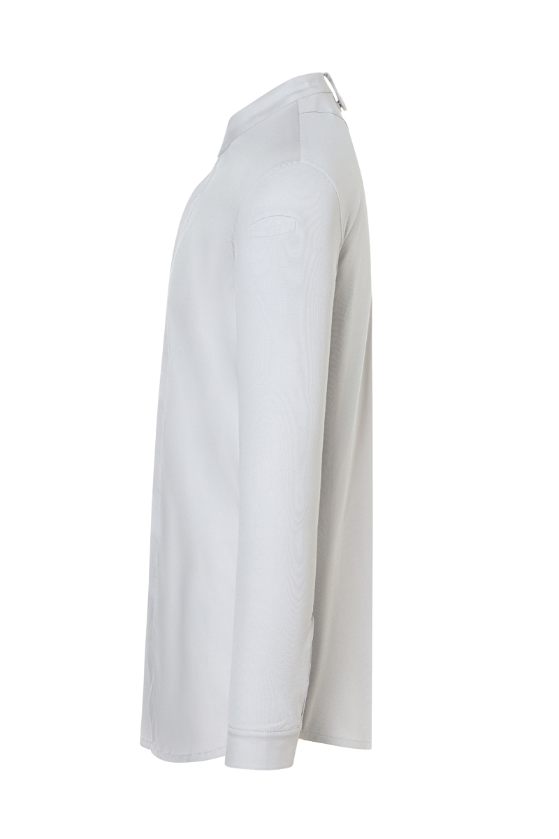 shirt, long-sleeve, collar, light-gray, plain