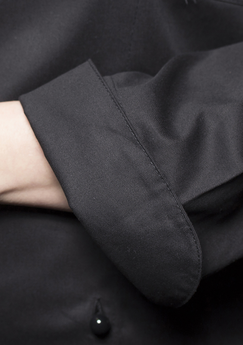 Langarm Kochjacke Basic, Polymix, Druckknöpfe