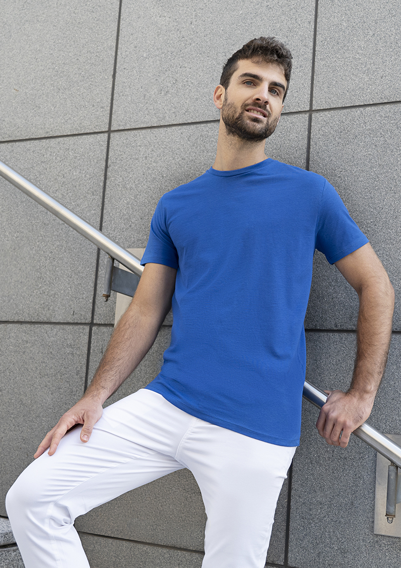 Herren T-Shirt Casual-Flair in königsblau, Regular Fit