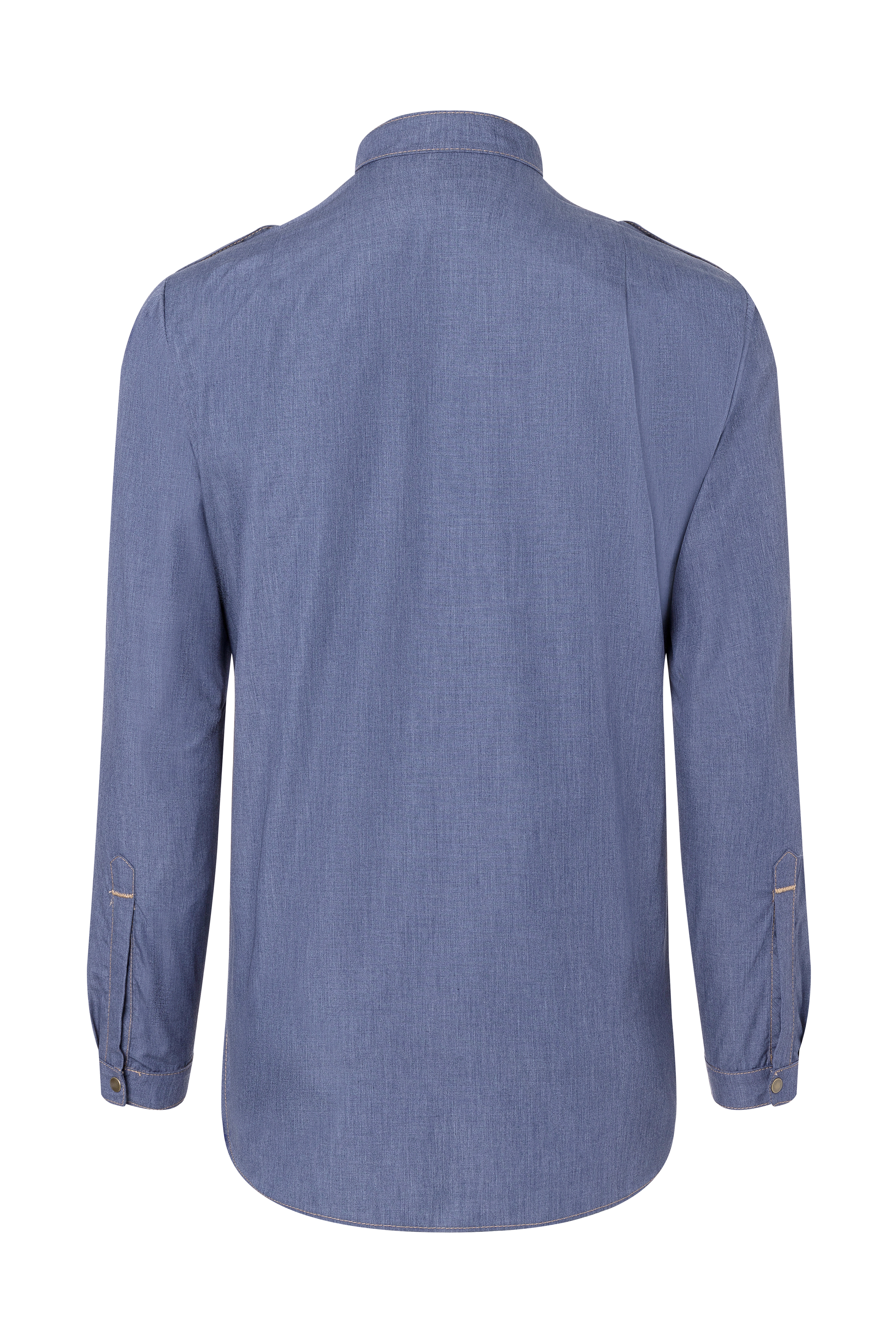 Langarm Herren-Kochhemd Jeans-Style, leicht tailliert