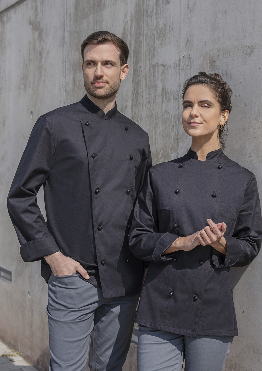 Men's Long-Sleeve Chef Jacket Thomas Cotton Ball Buttons