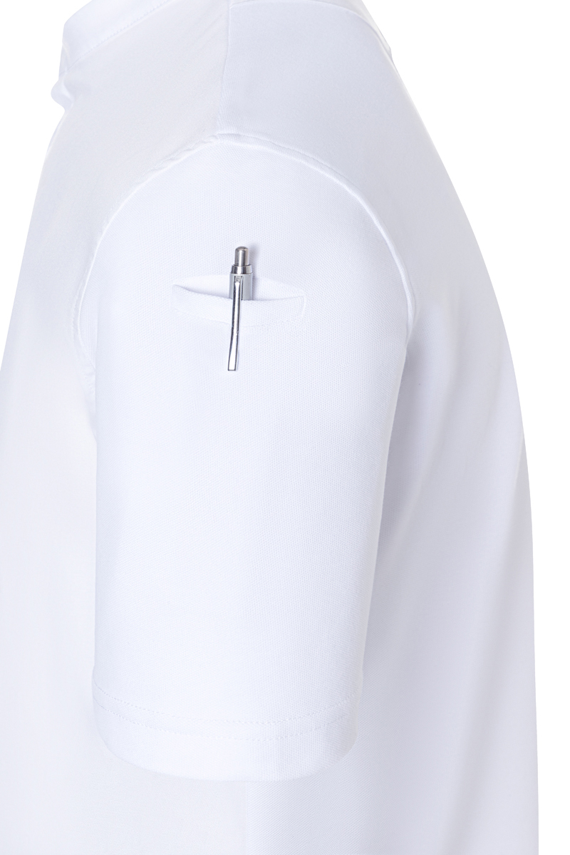 weiß, kurzarm, Taschenärmel, Reißverschluss, T-Shirt-Gewebe, kurzarm, tasche, reissverschluss, weiss, gewebe