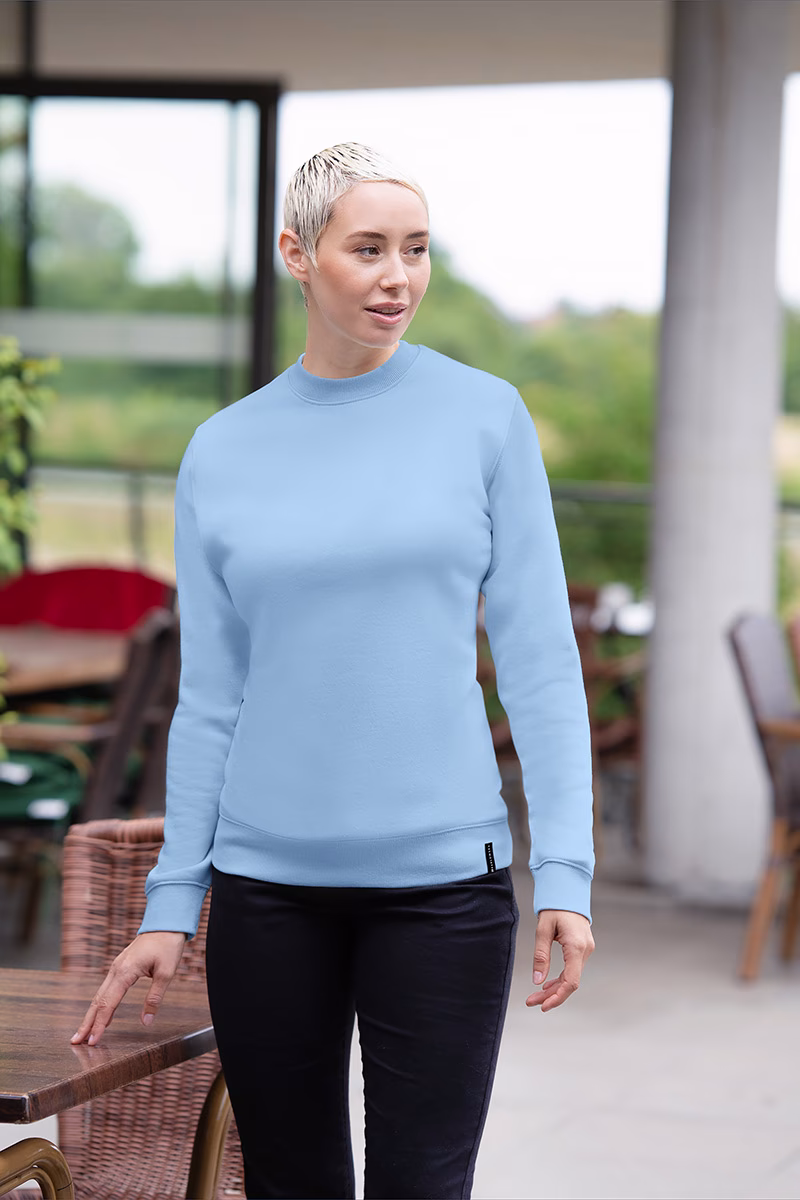 crewneck, langenarmshirt, hellblau, fleece, basisartikel, Langarmshirt, Kleidung, hellblau, Sweatshirt, Pullover