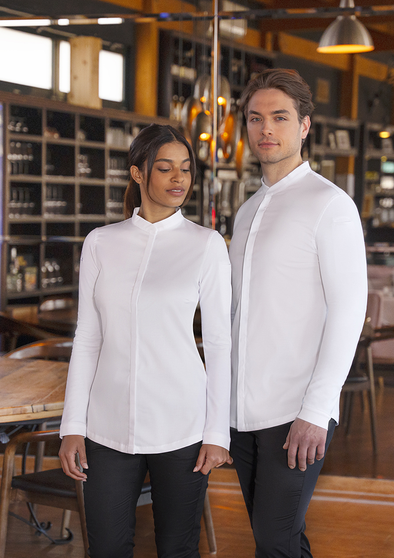 weiße Bluse, Hemd, langärmlig, unisex, Feinware